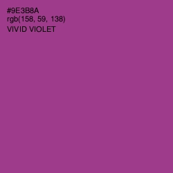 #9E3B8A - Vivid Violet Color Image